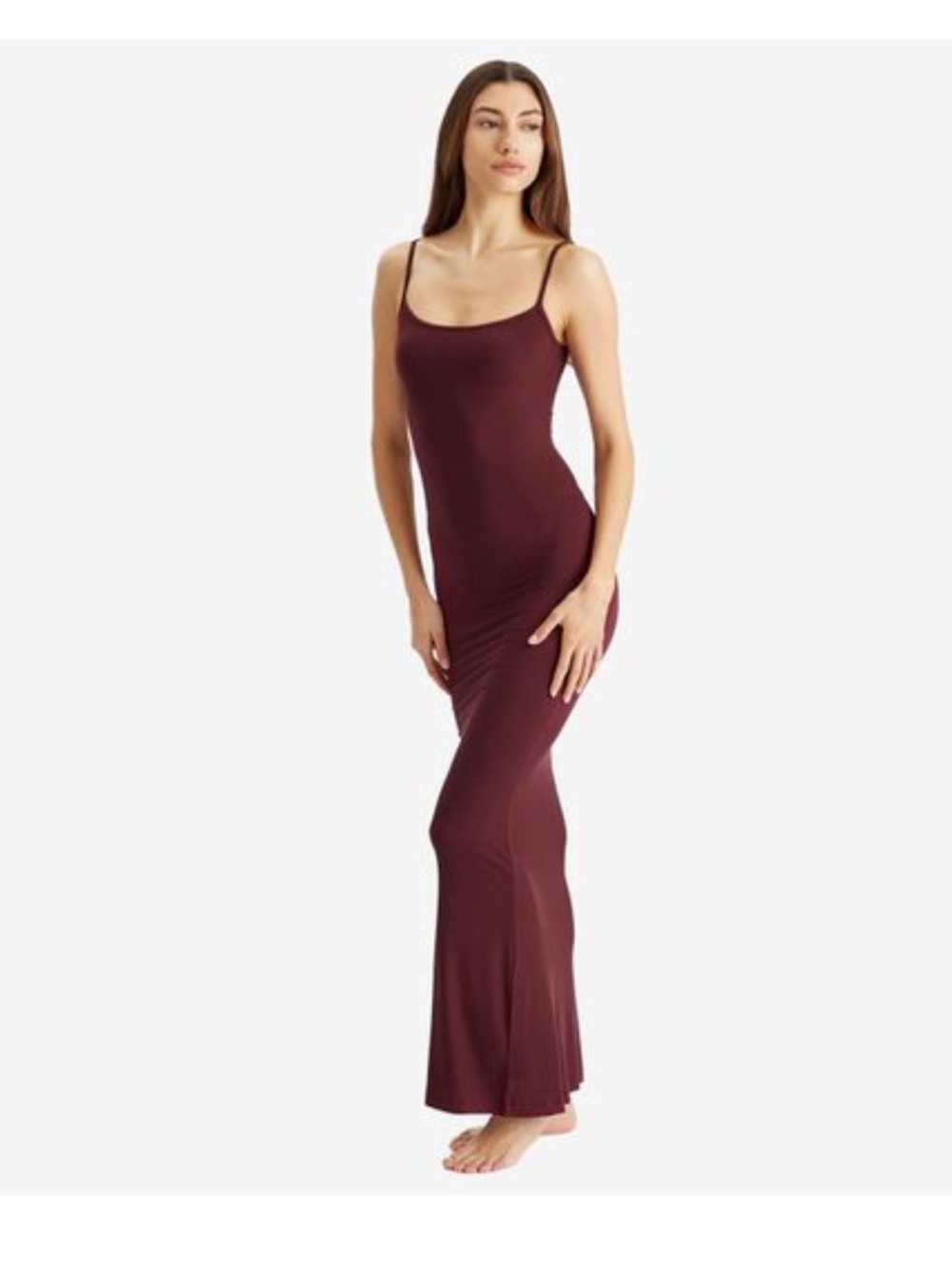 SKIMS Long Longe Slip Dress in Rare colorway Bordeaux Wine - Picture 1 of 7
